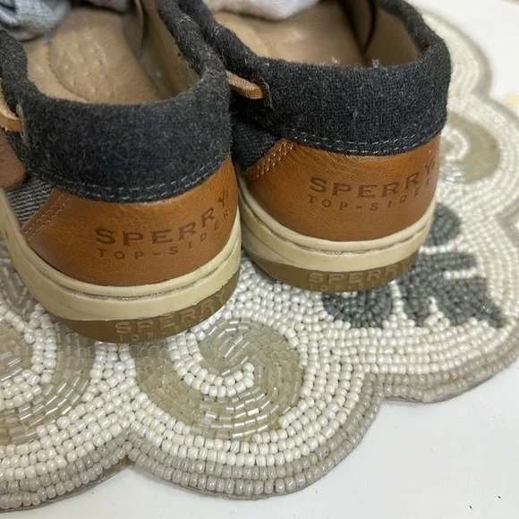 Grey tan and navy blue sperrys pro -sider - Picture 3 of 9